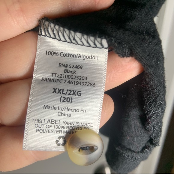 Time & Tru Black Collared Sleeveless Button Front Tie Knot Blouse XXL - Picture 7 of 8